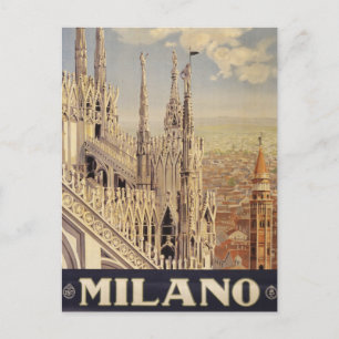Carte Postale Affiche Vintage voyage De La Cathédrale À Milan, I