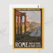 Carte Postale Affiche Vintage voyage de Rome restaurée (Devant / Derrière)