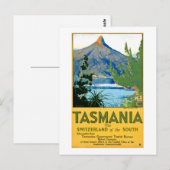 Carte Postale Affiche Vintage voyage de Tasmanie restaurée (Devant / Derrière)