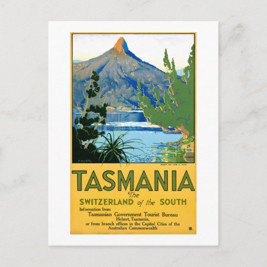 Carte Postale Affiche Vintage voyage de Tasmanie restaurée (Devant)