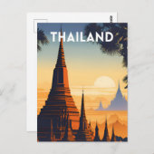 Carte Postale Affiche Vintage voyage en Thaïlande (Devant / Derrière)