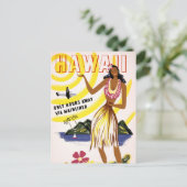 Carte Postale Affiche Vintage voyage Hawaii restaurée (Debout devant)