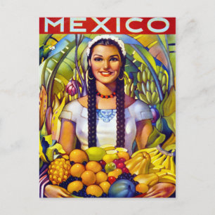 Carte Postale Affiche Vintage voyage mexicaine restaurée