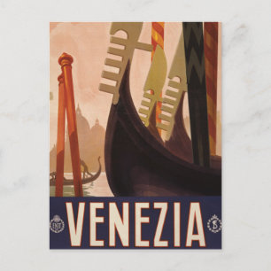 Carte Postale Affiche Vintage voyage Montrant Un Canal À Venise