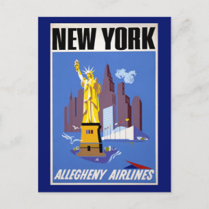 Carte Postale Affiche Vintage voyage pour Allegheny Airlines
