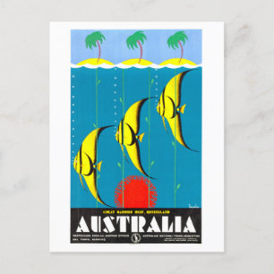 Carte Postale Affiche Vintage voyage pour la Grande Barrière de