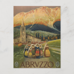 Carte Postale Affiche Vintage voyage Pour Les Abruzzes, Italie.
