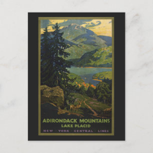 Carte Postale Affiche Vintage voyage Pour Les Montagnes Adironda