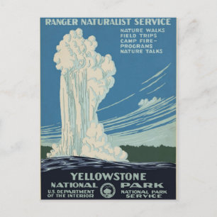Carte Postale Affiche WPA vintage du Parc national de Yellowston