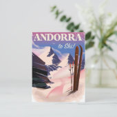 Carte Postale Affiches de ski vintage Andorre (Debout devant)