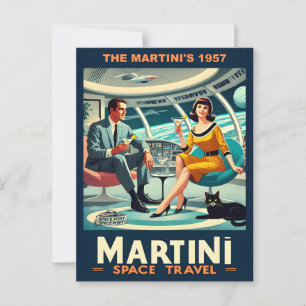 Carte Postale Affiches de voyage spatiaux Martini Les Martini's