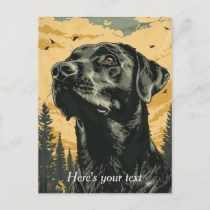 Carte Postale Affiches personnalisées de vieux Labradors noirs
