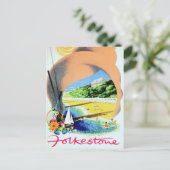 Carte Postale Afficheur ferroviaire de publicité vintage Folksto (Debout devant)