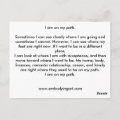 Carte Postale Affirmation d'avoir raison là où vous devez être (Dos)