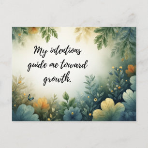 Carte Postale Affirmation de croissance personnelle botanique ve