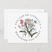 Carte Postale Affirmation Florale Positive - Donner du pouvoir (Devant / Derrière)