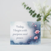 Carte Postale Affirmation Inspirante Fleur Rose (Debout devant)