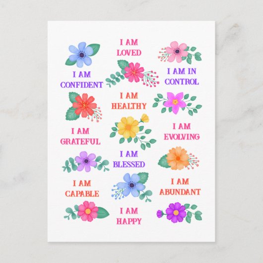 Carte Postale Affirmation personnalisable Motivation inspiration (Devant)