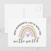 Carte Postale affirmation positive de vie merveilleuse arc-en-ci (Devant / Derrière)