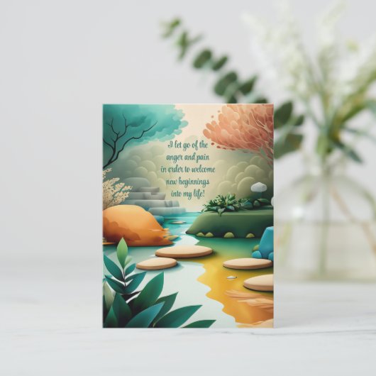 Carte Postale Affirmation Positive Laissant Partir De Douleur Et (Debout devant)