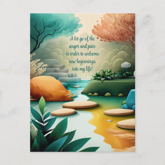 Carte Postale Affirmation Positive Laissant Partir De Douleur Et (Devant)