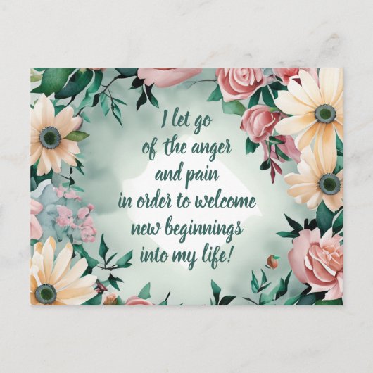 Carte Postale Affirmation Positive Laissant Partir De Douleur Et (Devant)