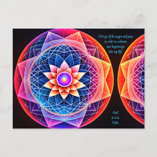 Carte Postale Affirmation Positive Laissant Partir De Douleur Et (Devant)