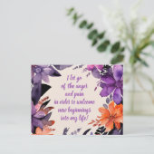 Carte Postale Affirmation Positive Laissant Partir De Douleur Et (Debout devant)