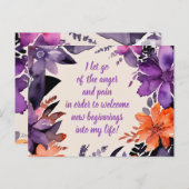 Carte Postale Affirmation Positive Laissant Partir De Douleur Et (Devant / Derrière)