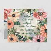 Carte Postale Affirmation positive pour abandonner la douleur et (Devant / Derrière)