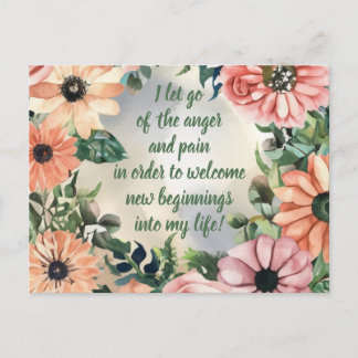 Carte Postale Affirmation positive pour abandonner la douleur et