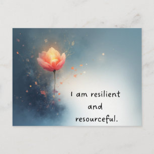 Carte Postale Affirmation stimulante du lotus rose pour la crois