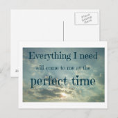 Carte Postale Affirmation "Tout ce dont j'ai besoin" (Devant / Derrière)
