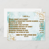 Carte Postale Affirmations bibliques d'or Acrostique w_Scripture (Devant / Derrière)