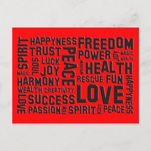 Carte Postale affirmations noires | feu rouge (Devant)