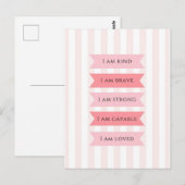 Carte Postale Affirmations Pastel Pink (Devant / Derrière)