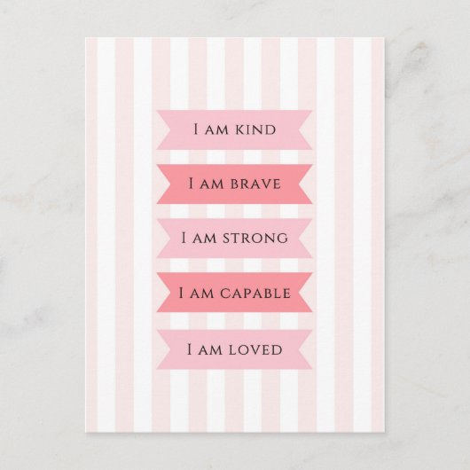 Carte Postale Affirmations Pastel Pink (Devant)