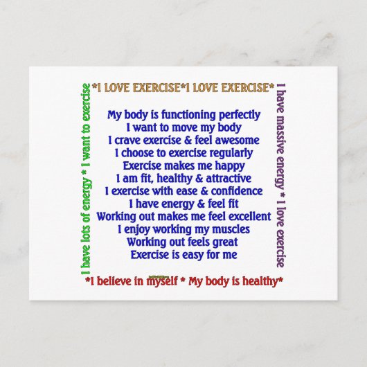 Carte Postale Affirmations positives (Devant)