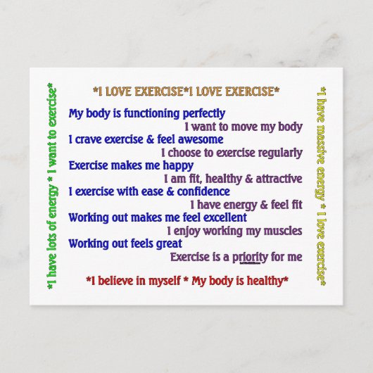 Carte Postale Affirmations positives (Devant)