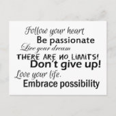 Carte Postale Affirmations positives (Devant)