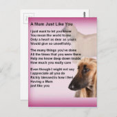 Carte Postale Afghan Designed - Poème maman (Devant / Derrière)