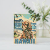 Carte Postale Afghan Hound Hawaii Voyage de vacances (Debout devant)