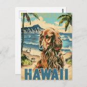 Carte Postale Afghan Hound Hawaii Voyage de vacances (Devant / Derrière)