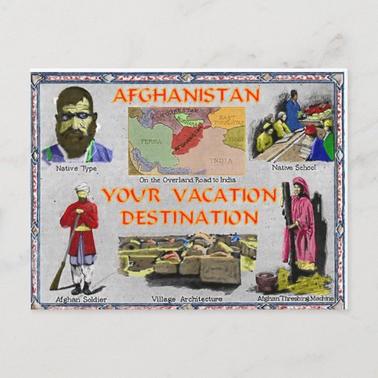 Carte Postale Afghanistan : Votre destination de vacances (Devant)
