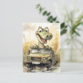 Carte postale africaine Safari Crocodile (Debout devant)