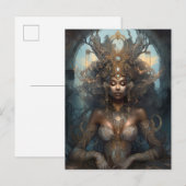 Carte Postale African American Black Goddess Queen Imaginaire Ar (Devant / Derrière)