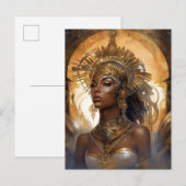 Carte Postale African American Black Goddess Queen Imaginaire Ar (Devant / Derrière)