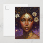 Carte Postale African American Black Goddess Queen Imaginaire Ar (Devant / Derrière)