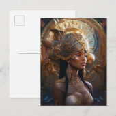 Carte Postale African American Black Goddess Queen Imaginaire Ar (Devant / Derrière)