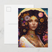 Carte Postale African American Black Goddess Queen Imaginaire Ar (Devant / Derrière)